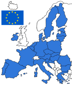 Eine Landkarte der verschiedenen EU-Länder, die das Programm EFRE nutzen können.